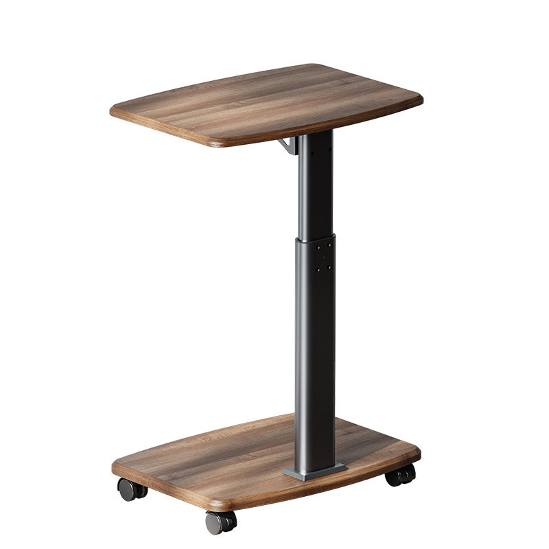 Contemporary Scandinavian Rectangular MDF Carbon Steel Tube Movable End Table 2-Tier For Living Room