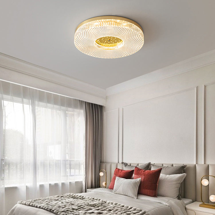 Moderne unbedeutende runde kupferne Acryl-LED-Unterputz-Deckenleuchte für Schlafzimmer 