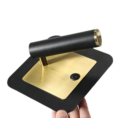 Lámpara Aplique de Pared LED de Metal Cilíndrico Cuadrado Redondo Giratorio Minimalista Moderna para Dormitorio 