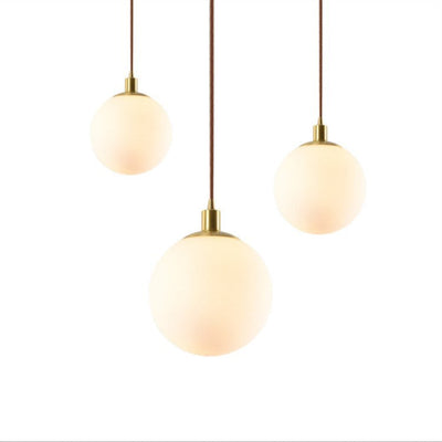 Nordic Minimalist White Orb 1-Light Pendant Light