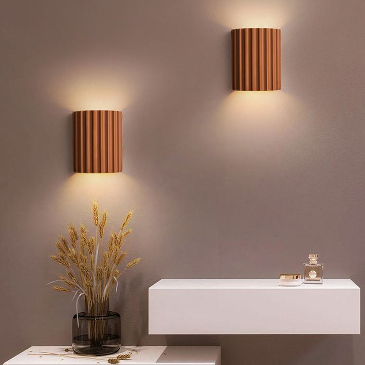 Contemporary Nordic Resin Tiles 2-Light Wall Sconce Lamp For Bedroom