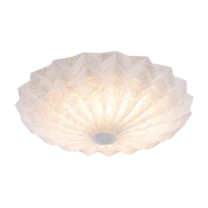 Plafonnier LED rond imprimé en acrylique fer nordique contemporain pour chambre à coucher 