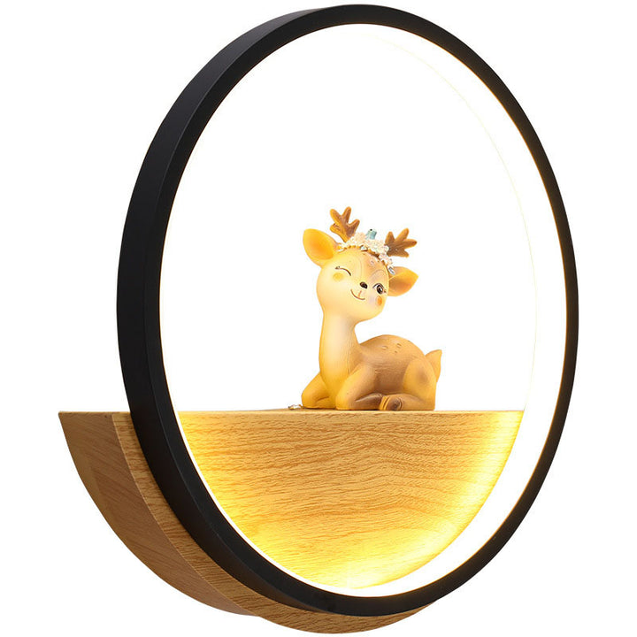 Applique murale LED en fer avec cerf créatif contemporain pour salon 