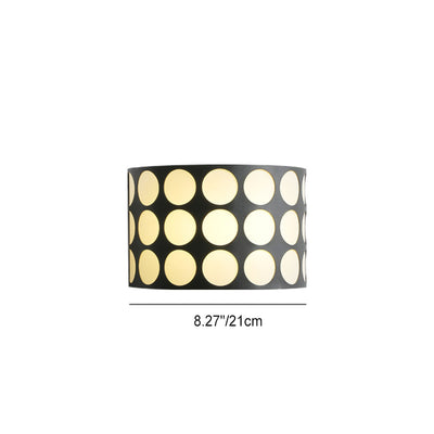 Contemporary Scandinavian Half Cylinder Dot Fabric Iron LED Wall Sconce Lamp For Living Room