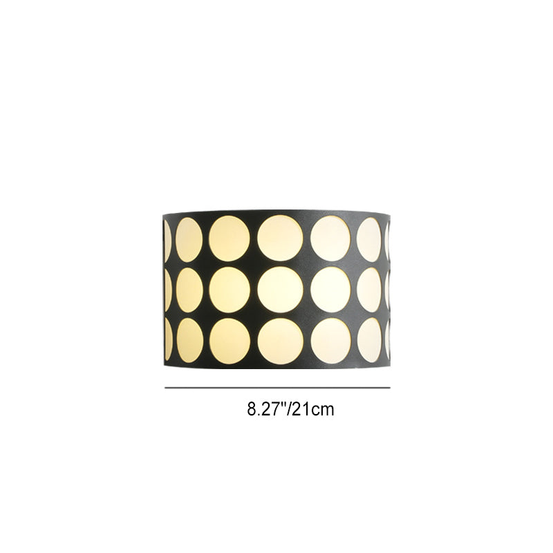 Contemporary Scandinavian Half Cylinder Dot Fabric Iron LED Wall Sconce Lamp For Living Room