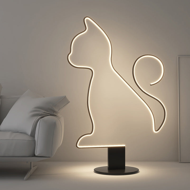 Lámpara de pie LED de hierro, aluminio y acrílico creativo contemporáneo para gatos y perros para dormitorio 