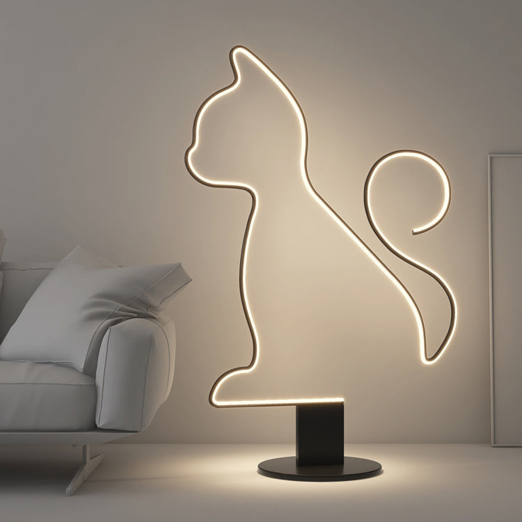 Zeitgenössische kreative Eisen Aluminium Acryl Katze Hund LED stehend Stehleuchte für Schlafzimmer 