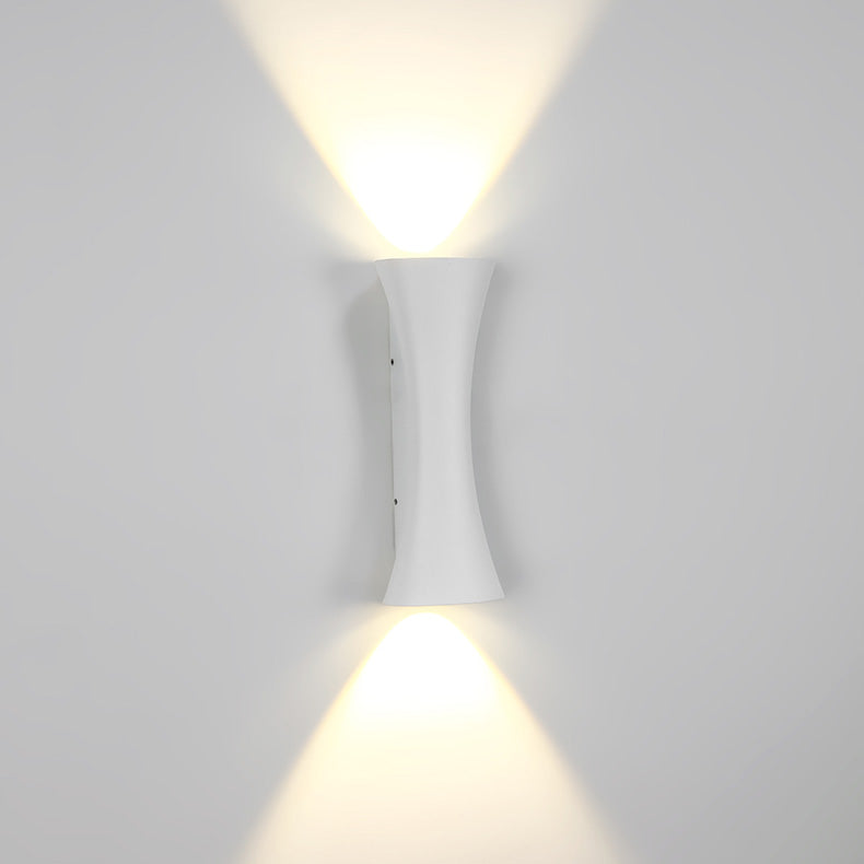 Lámpara de Aplique de Pared LED con Lente de Aluminio Iluminada Superior e Inferior Impermeable Moderna Minimalista Rectangular para Patio Exterior 