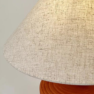 Modern Transitional Fabric Shade Resin Round Base 1-Light Table Lamp For Home Office
