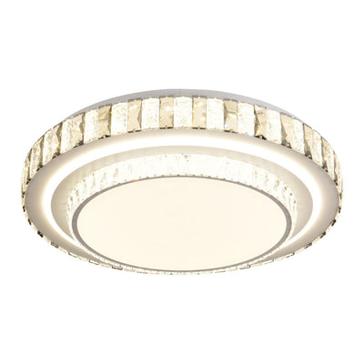 Luz de techo LED de montaje empotrado redonda minimalista moderna de acrílico y cristal de hierro para dormitorio 
