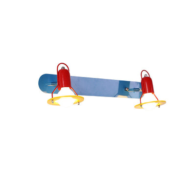 Zeitgenössische kreative kindliche bunte geometrische Eisen 2-Licht Spiegel Front Wandleuchte Lampe für Schlafzimmer 
