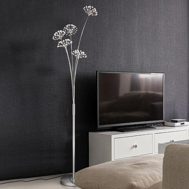 Contemporary Scandinavian Dandelion Iron 3/5 Standing Floor Lamp For Living Room