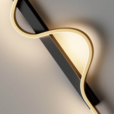 Modern Minimalist Long Wave Design Aluminum LED Wall Sconce Lamp For Living Room