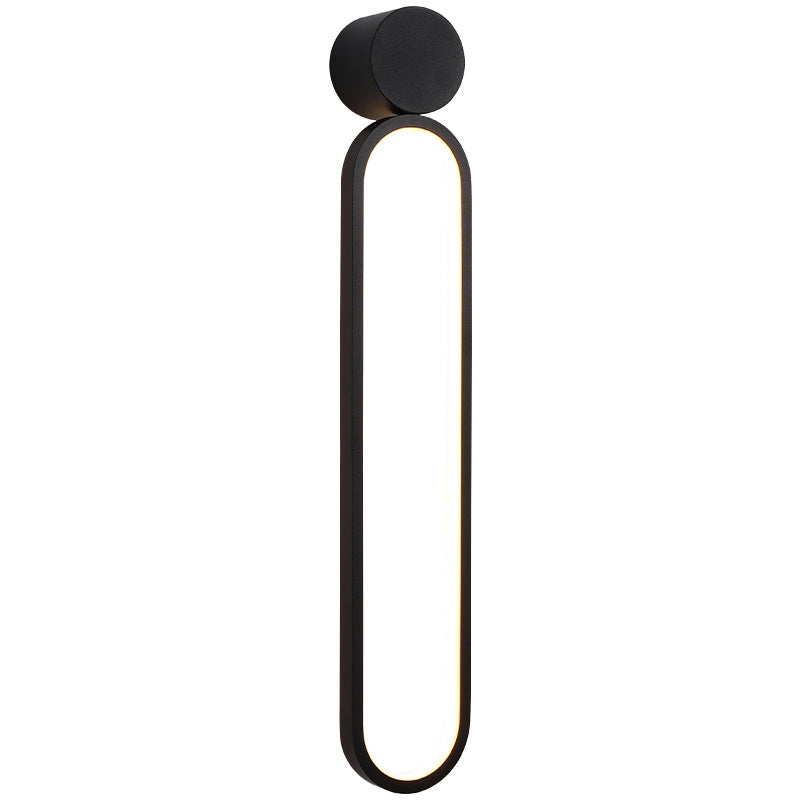 Moderne minimalistische runde lange Acryl Eisen LED Wandleuchte Lampe für Wohnzimmer 
