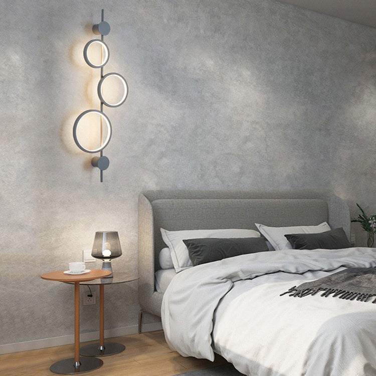 Moderne minimalistische mehrere Kreis Eisen Silikon LED Wandleuchte Lampe für Wohnzimmer 