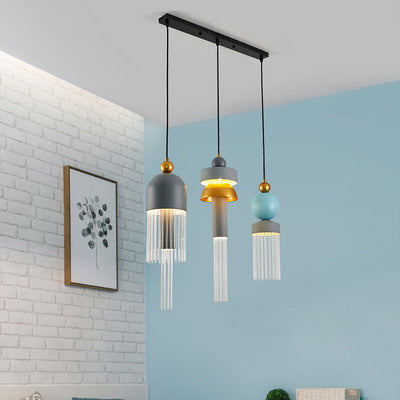 ثريا LED من الألومنيوم بتصميم غير منتظم عصري وزجاجي لقاعة المعيشة 