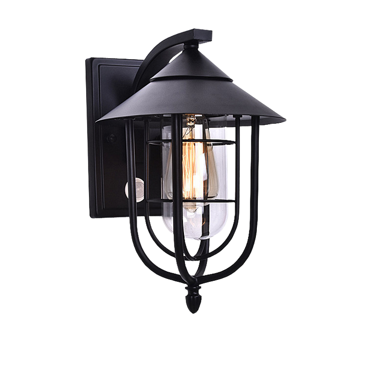 Zeitgenössische industrielle Eisen-wasserdichte menschliche Körpererkennung 1-Licht-Außenwandleuchte Lampe für Außenterrasse 