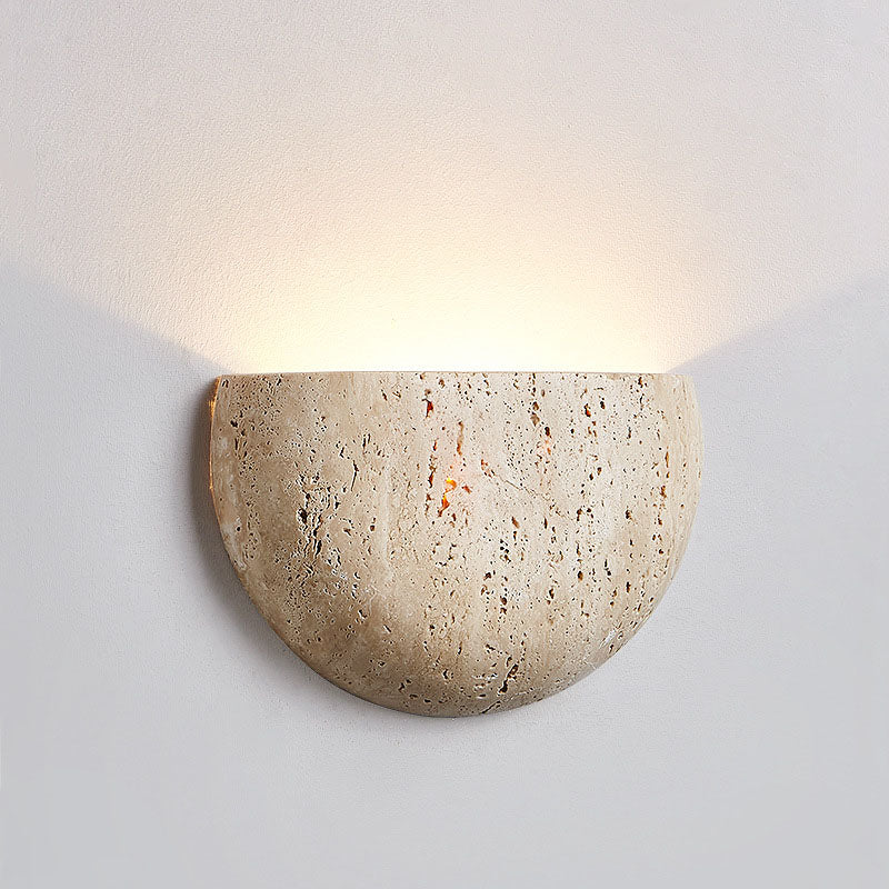 Traditionelle japanische ovale Stein-Wandleuchte mit 1 Licht für Wohnzimmer 