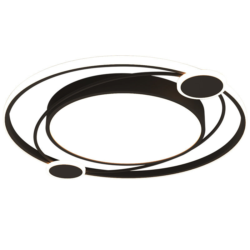 Plafonnier LED rond en fer acrylique de simplicité moderne pour chambre à coucher 