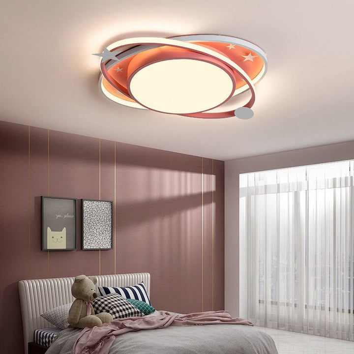 Moderno Arte Deco Noche Estrellada Redondo Ovalado Acrílico Aluminio LED Luz de Techo Empotrada Para Dormitorio 