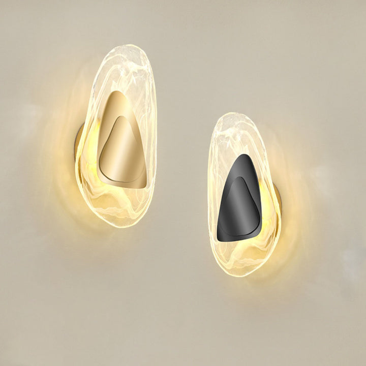 Contemporary Creative Irregular Oval Iron Crystal LED Wall Sconce Lamp For Bedroom