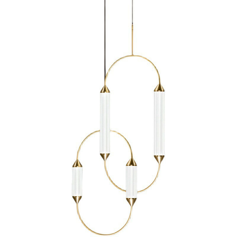 Zeitgenössische industrielle Streifen elliptische Eisen Glas LED Pendelleuchte für Esszimmer 