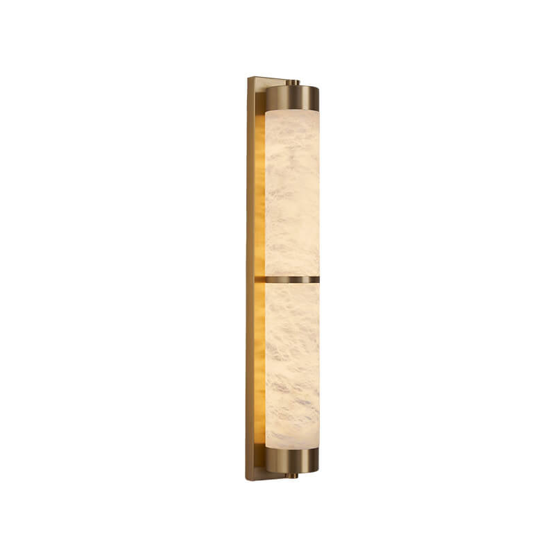 Applique murale LED en marbre à colonne en cuivre pleine lumière moderne 