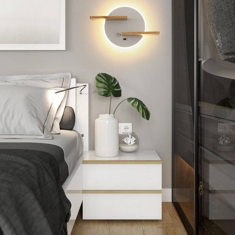 Moderne minimalistische Log-Acryl-Runde-LED-Wandleuchte für das Schlafzimmer 