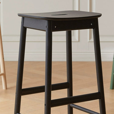 Reposapiés de taburete de bar rectangular de madera nórdica contemporánea para cocina 