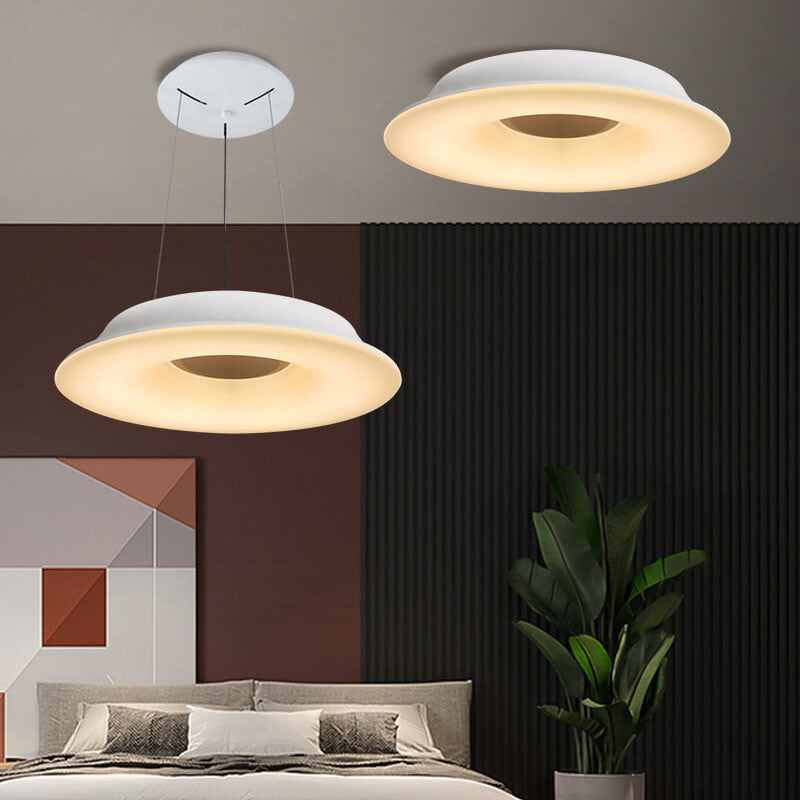 Modern Simple Round Hat Design Hardware LED Ceiling Chandelier
