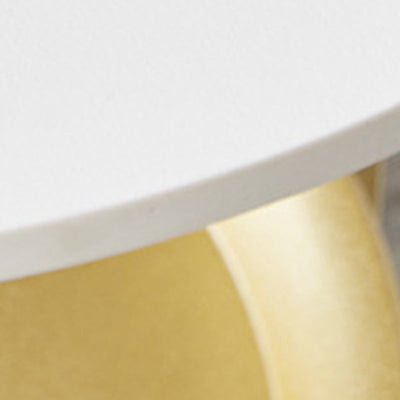 Table d'appoint moderne minimaliste ronde en fer avec plateau en pierre - 1 rangement pour salon 