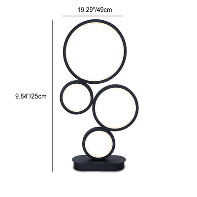Moderne minimalistische Multi-Kreis Aluminium Eisen Silikon LED Tischlampe für Schlafzimmer 