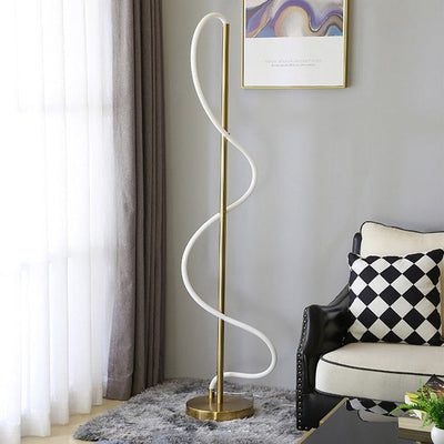 Moderne minimalistische Linie Eisen Silikon LED Stehlampe für Wohnzimmer 