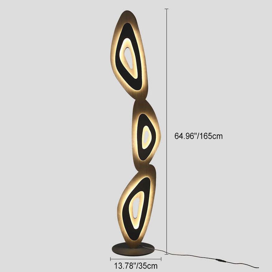 Moderne minimalistische Stehlampe mit Acrylblättern, Schatten und LED auf Hardwarebasis 