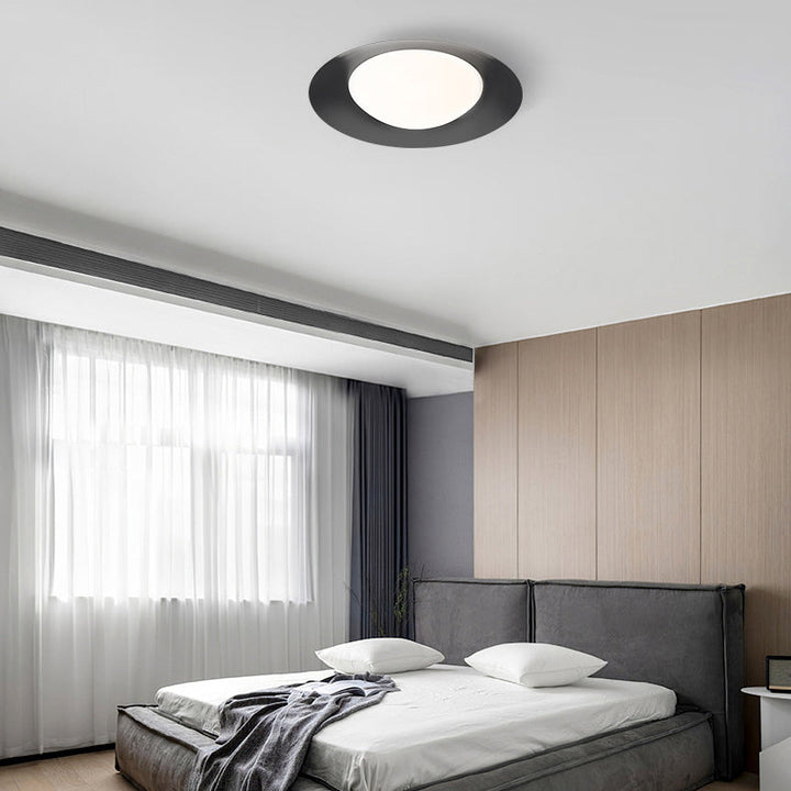 Moderne minimalistische runde Kupferglas-LED-Deckenleuchte für Wohnzimmer 