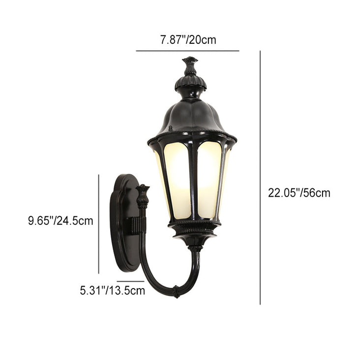 Traditionelle Vintage runde Aluminium-Zylinder 1-Licht-Außenwandlampe für den Garten 
