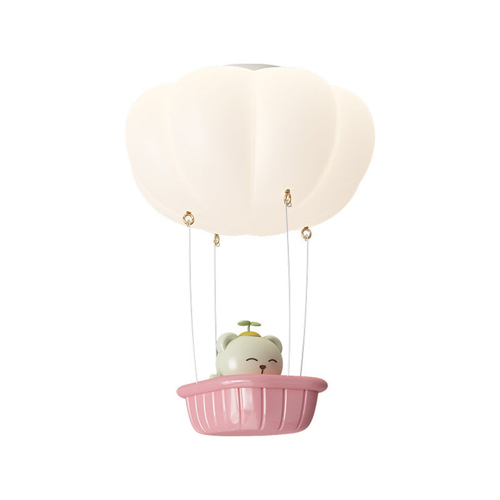 Lumière de plafond LED pour chambre à coucher en forme de montgolfière avec ours en fer citrouille pour enfants de simplicité moderne 
