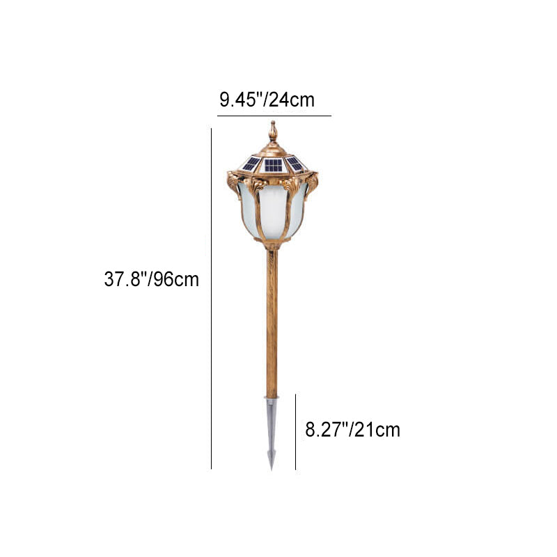 Farol Hexagonal Solar de Aluminio Vidrio Control de Luz Impermeable Inserto en el Suelo LED Iluminación de Paisaje Exterior 
