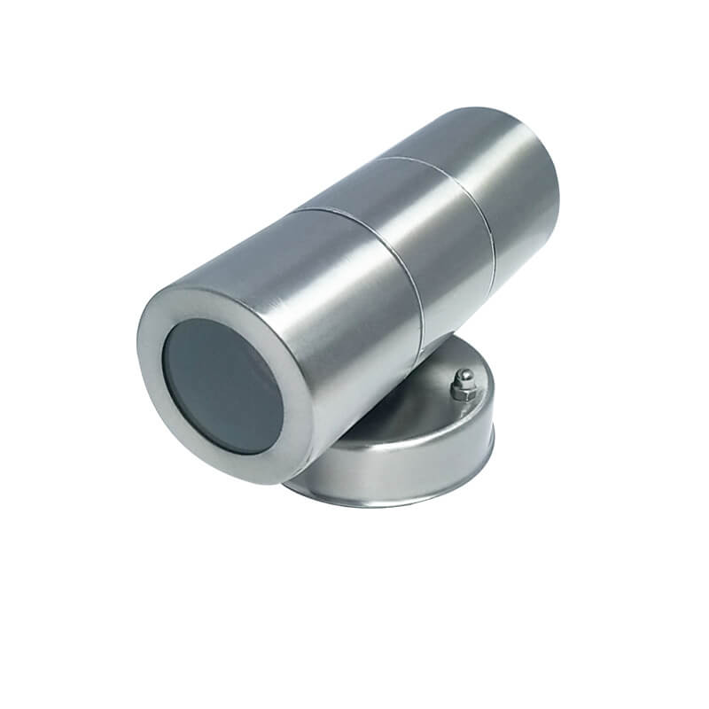 Modern Minimalist Stainless Steel Glass Cylinder 2-Light Wall Sconce Lamp For Hallway