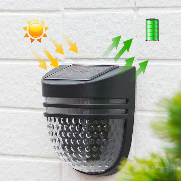مصباح حائط LED عصري بسيط مقاوم للماء يعمل بالطاقة الشمسية مصنوع من ABS وPC بتصميم خلية نحل بيضاوي للاستخدام في الفناء الخارجي 