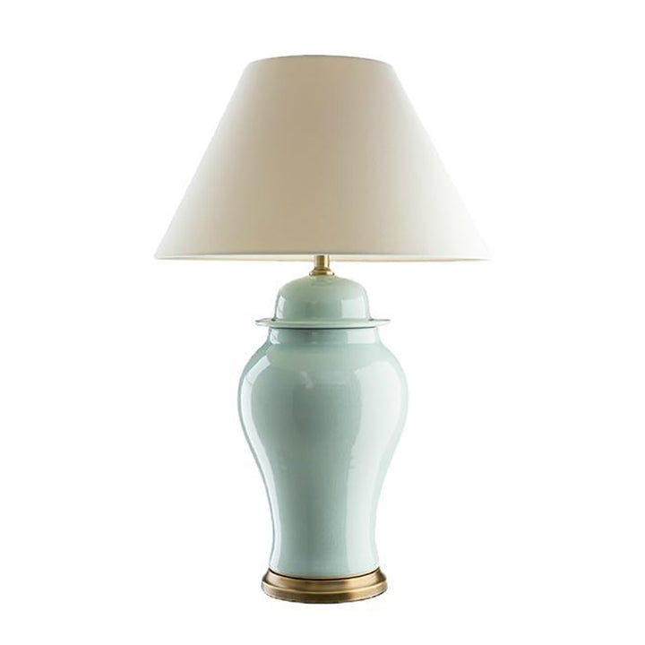 Lampe de table 1 lumière en céramique rustique traditionnelle avec vase conique pour étude 