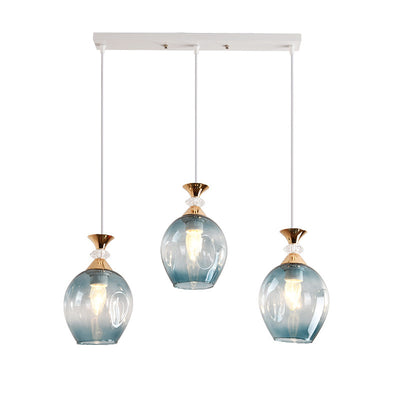 Nordic Gradient Glass Orb 1/3 Light Chandelier