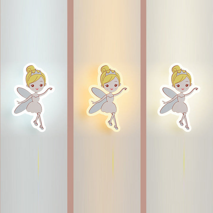 Applique murale LED en fer pour enfants avec astronaute de conte de fées en acrylique créatif contemporain pour chambre à coucher 