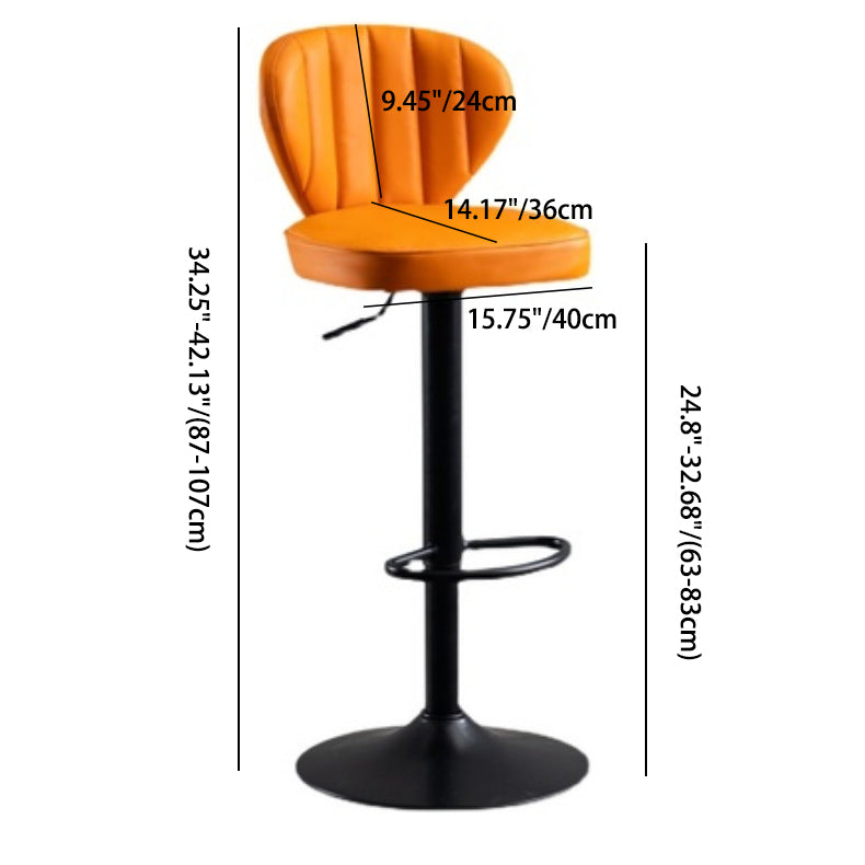 Tabouret de bar carré moderne minimaliste en cuir avec dossier et repose-pieds pour salle à manger 