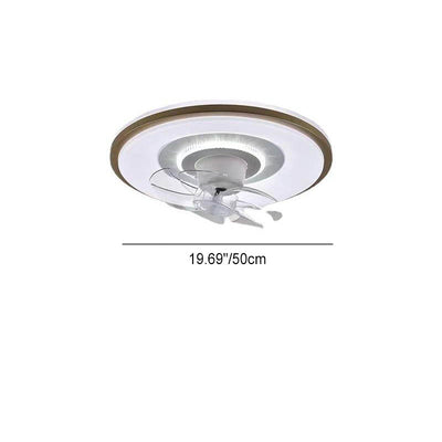 Moderner minimalistischer runder Hardware-LED-Deckenventilator mit Deckenleuchte für das Wohnzimmer 