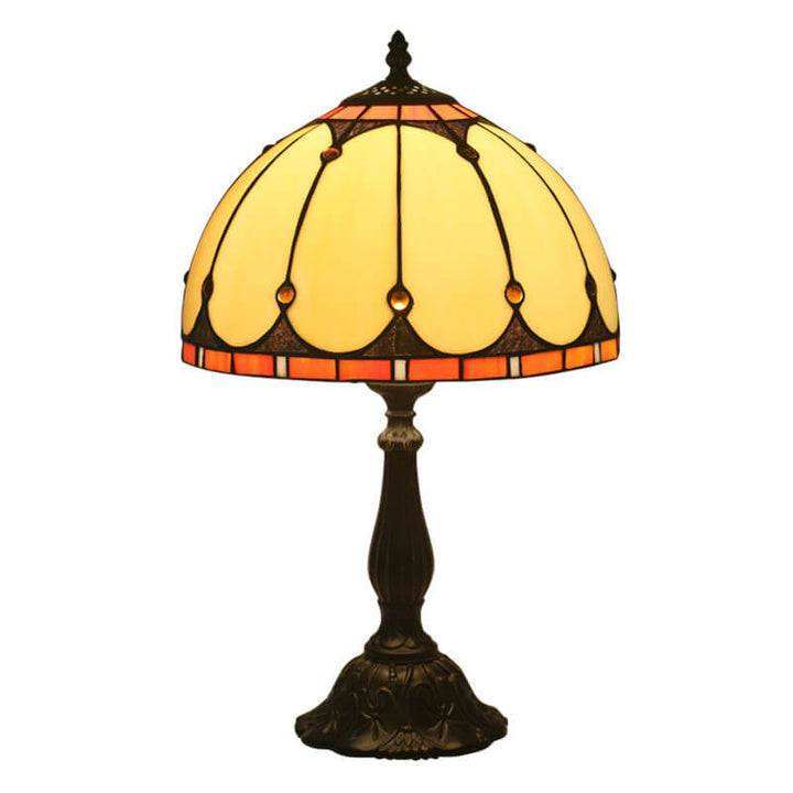 Lámpara de Mesa de Cúpula Mediterránea de Cristal Tiffany Vintage de 1 Luz 
