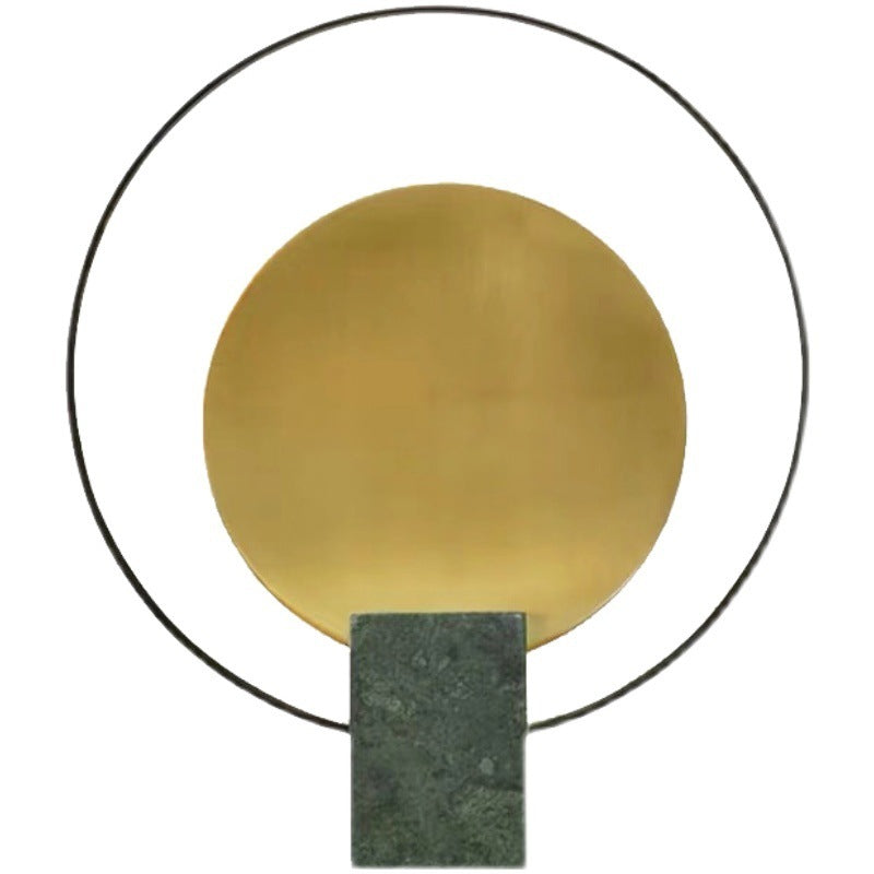 Zeitgenössische kreative Kreis Metallring Marmor Basis LED Tischlampe für Schlafzimmer 