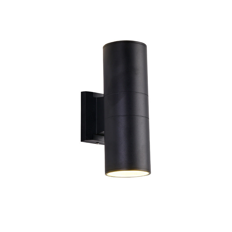 Contemporary Industrial Cylindrical Aluminum Glass Up And Down Luminous LED Waterproof Wall Sconce Lamp For Outdoor Patio
