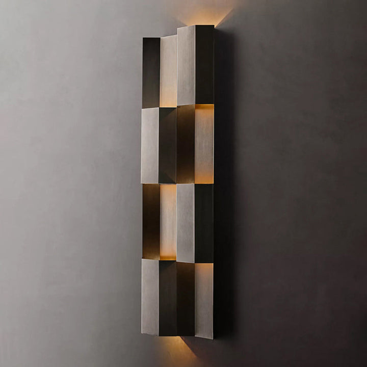Lámpara de apliqué de pared LED rectangular de acero inoxidable, retro contemporánea e impermeable, para patio exterior 