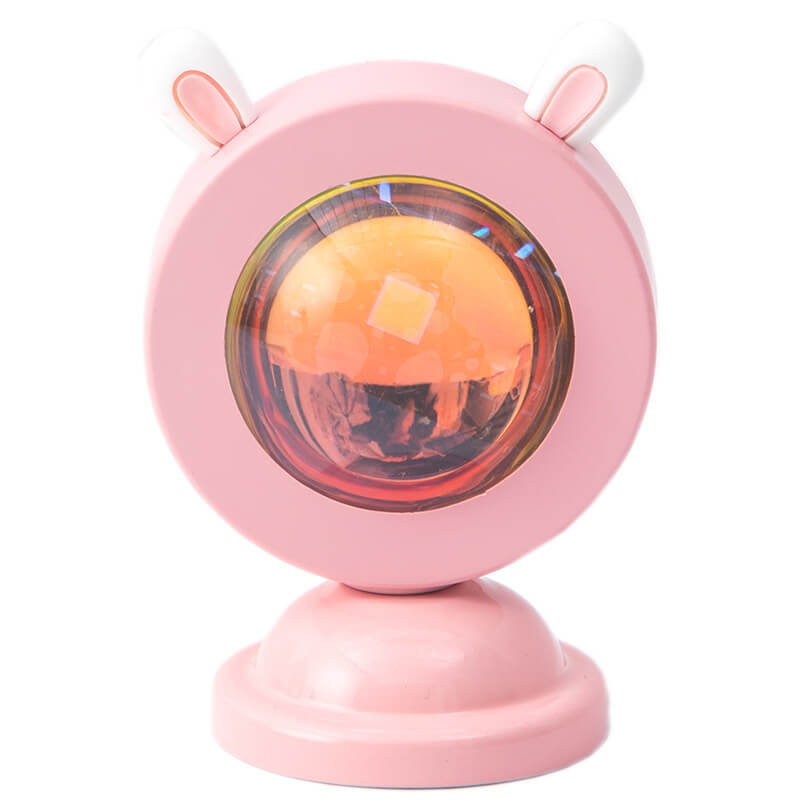 Zeitgenössische kreative rosa Katzenohr-Form LED USB Umgebungslicht Tischlampe für Schlafzimmer 